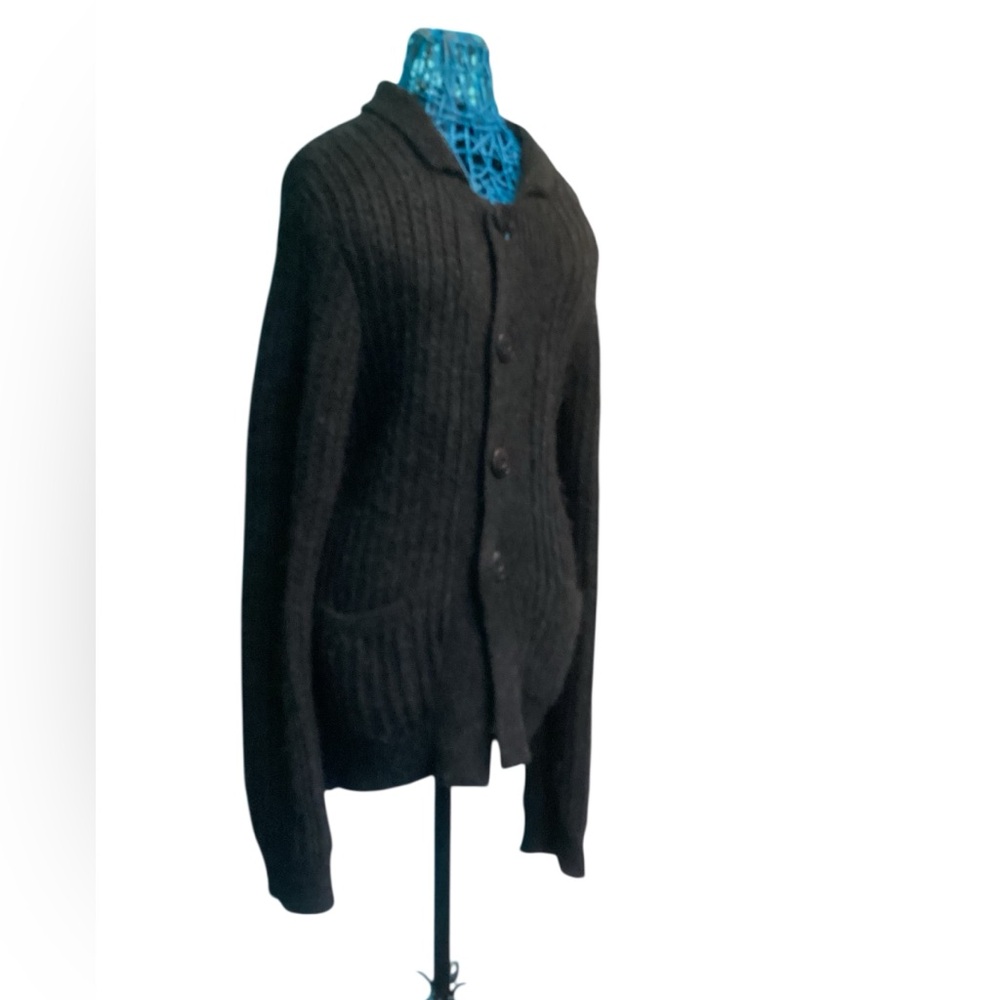 💥PRICE DROP💥 VINTAGE 100% Alpaca Wool Gray Knit Cardigan with Button Closure